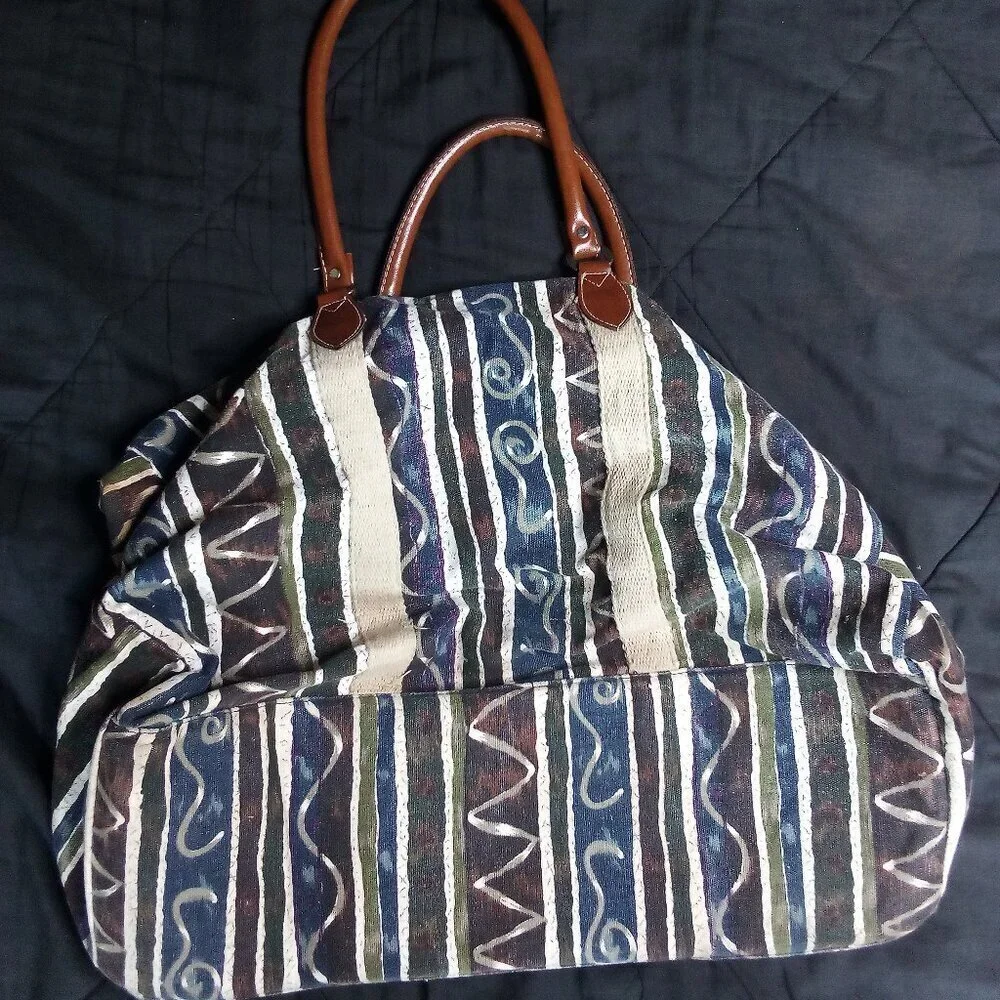 Vintage Gitano Abstract Stripes Tote Bag Purse